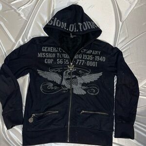 Printed Graphic Zip Up Hoodie